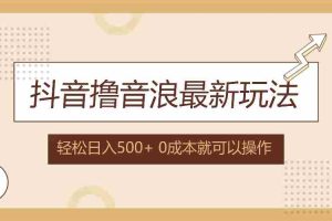 （12217期）抖音撸音浪最新玩法，不需要露脸，小白轻松上手，0成本就可操作，日入500+