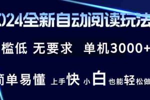 （12062期）2024全新自动阅读玩法 全新技术 全新玩法 单机3000+ 小白也能玩的转 也…