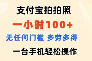 （11584期）支付宝拍拍照 一小时100+ 无任何门槛  多劳多得 一台手机轻松操作