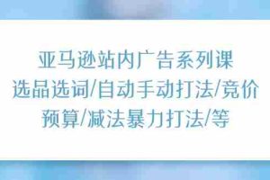 （11429期）亚马逊站内广告系列课：选品选词/自动手动打法/竞价预算/减法暴力打法/等