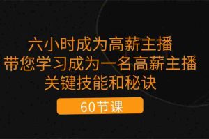 （11131期）六小时成为-高薪主播：带您学习成为一名高薪主播的关键技能和秘诀（62节）