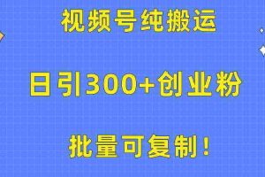 （10186期）批量可复制！视频号纯搬运日引300+创业粉教程！