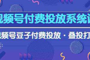 (10111期)视频号付费投放系统课,视频号豆子付费投放·叠投打法(高清视频课)