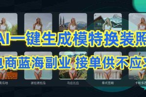 （9616期）AI制作一键生成模特换装照，电商蓝海副业供不应求