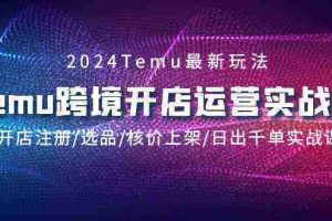 （9208期）2024Temu跨境开店运营实战课，开店注册/选品/核价上架/日出千单实战课