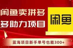 （8452期）闲鱼卖拼多多助力项目，蓝海项目新手单号也能300+