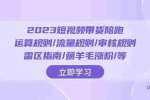 （8092期）2023短视频·带货陪跑：运算规则/流量规则/审核规则/雷区指南/薅羊毛涨粉..