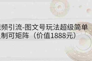 （2748期）短视频引流-图文号玩法超级简单，可复制可矩阵（价值1888元）