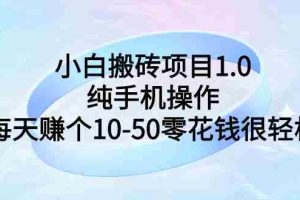 （2740期）小白搬砖项目1.0，纯手机操作，每天赚个10-50零花钱很轻松