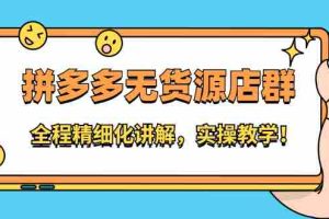 （2204期）拼多多无货源店群：全程精细化讲解，实操教学！