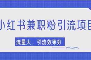 （2129期）小红书引流项目，日引1000+兼职粉，流量大，引流效果好【视频课程】