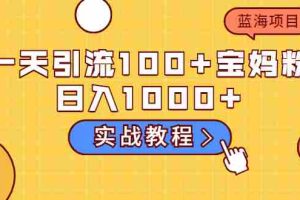 （2036期）一天引流100+宝妈粉，日入1000+马上持续变现 蓝海项目（实战教程）