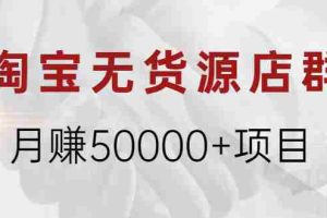 （1971期）淘宝无货源店群月赚50000+项目，选品，上架，引流 详细操作教程！