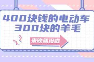 （1863期）400块钱的电动车，300块的羊毛，来晚就没啦！