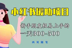 （6026期）一天300-500！新手朋友极易上手的《小红书援助项目》，绝对值得大家一试