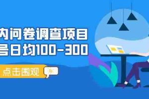 （5228期）国内问卷调查项目，单号日均100-300，操作简单，时间灵活！