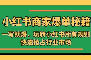 （5220期）小红书·商家爆单秘籍：一写就爆，玩转小红书所有规则，快速抢占行业市场