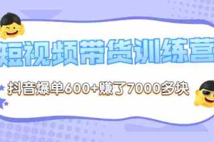 （3265期）《李鲆-短视频带货训练营第8期》抖音爆单600+赚了7000多块（原价2899元）