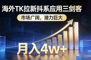 （17242期）海外TK拉新抖系应用三剑客，市场广阔，潜力巨大，月入1w+