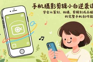（17239期）手机摄影剪辑小白逆袭课：学会从策划、拍摄、剪辑到成品输出的完整手机创作能力