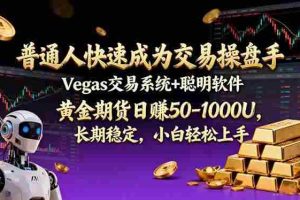 （17178期）普通人快速成为交易操盘手 Vegas交易系统+聪明软件 ， 黄金期货日赚50-1000U， 长期稳定，小…