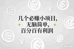（16970期）11个必赚小项目，无脑简单，百分百有利润，副业首选，日入200+