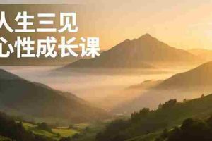 （16897期）人生三见心性成长课，见天地众生自己，搞透人性安顿身心，活出清晰自我，内在富足无价