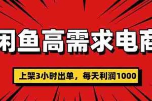 （16672期）闲鱼高利润电商，当天上架当天出单，一单利润300