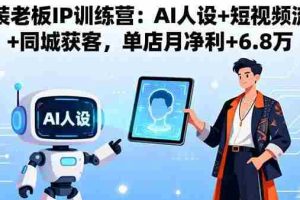 （16117期）服装老板IP训练营：AI人设+短视频流量+同城获客，单店月净利+6.8万