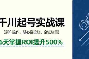（16086期）抖音千川起号实战课，新户操作,随心推投放,全域放量，6天掌握ROI提升500%