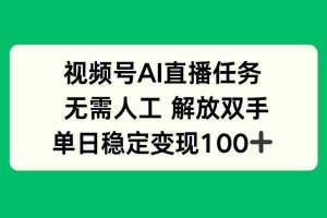 （16006期）视频号AI直播任务，无需人工，解放双手，当天变现100+
