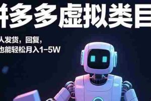 （15913期）拼多多虚拟类目，机器人发货，回复，小白也能轻松月入1-5W