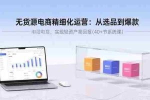 （15896期）无货源电商精细化运营：从选品到爆款，实现轻资产高回报(40+节系统课)