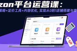 （15794期）Ozon平台运营课：选品策略+定价工具+内容优化，实现从0到1店铺搭建与增长