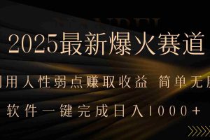 （15675期）2025最新爆火赛道，利用人生弱点赚取收益，全程一键批量制作，小白轻松…