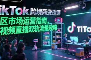 （15344期）TikTok跨境电商变现课，美区市场运营指南，短视频直播双轨流量攻略