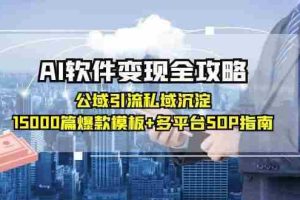 （15046期）AI软件变现全攻略：公域引流私域沉淀，15000篇爆款模板+多平台SOP指南