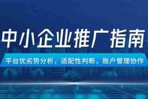 （14910期）中小企业竞价推广指南，平台优劣势分析，适配性判断，账户管理协作