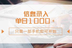 （14160期）信息录入，几秒钟一单，只需一部手机即可开始，0成本，每天1000+