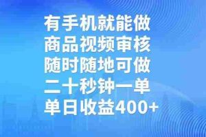 （14446期）有手机就能做，商品视频审核，随时随地可做，二十秒钟一单，单日收益400+