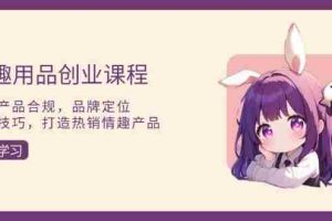 （13682期）情趣用品创业课程：涵盖产品合规，品牌定位，营销技巧，打造热销情趣产品