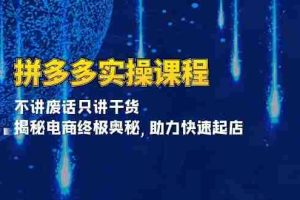 （13577期）拼多多实操课程：不讲废话只讲干货, 揭秘电商终极奥秘,助力快速起店