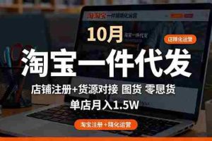 （16322期）淘宝一件代发精细化运营-10月：店铺注册+货源对接+零囤货，单店月入1.5w