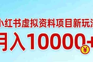 （17631期）小红书虚拟资料项目最新玩法，月入10000＋
