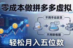 （17600期）零成本做拼多多虚拟，不用手动发货，不用聊客服，轻松月入五位数！