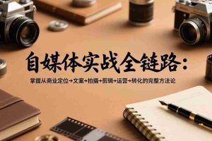（17586期）自媒体实战全链路：掌握从商业定位→文案→拍摄→剪辑→运营→转化的完整方法论