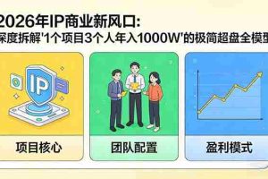（17661期）2026年IP商业新风口：深度拆解“1个项目3个人年入1000W”的极简超盘全模型