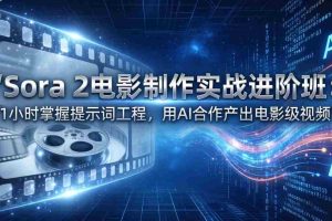 （17679期）Sora 2电影制作实战进阶班：1小时掌握提示词工程，用AI合作产出电影级视频