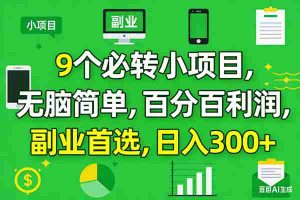 （17765期）10个必赚小项目，百分百有利润，无脑简单，副业首选，日入300+