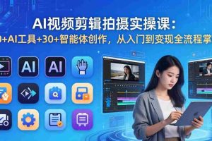 （17818期）AI 视频剪辑拍摄实操课：10+AI工具+30+智能体创作，从入门到变现全流程掌握